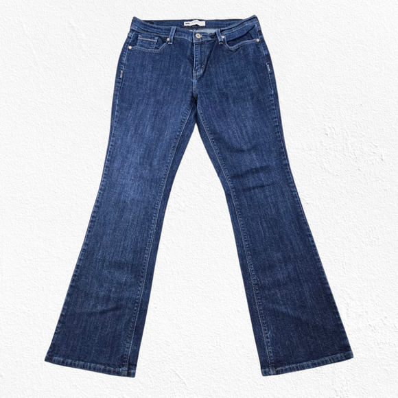 Levi’s 515 Bootcut Jeans Dark Wash Blue Mid Rise Flap Pocket Denim Size 10 / 30 - Picture 2 of 13